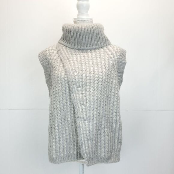 3.1 Phillip Lim Fisherman Rib Cowl Neck Wool Blend Sleeveless Sweater - Picture 8 of 14